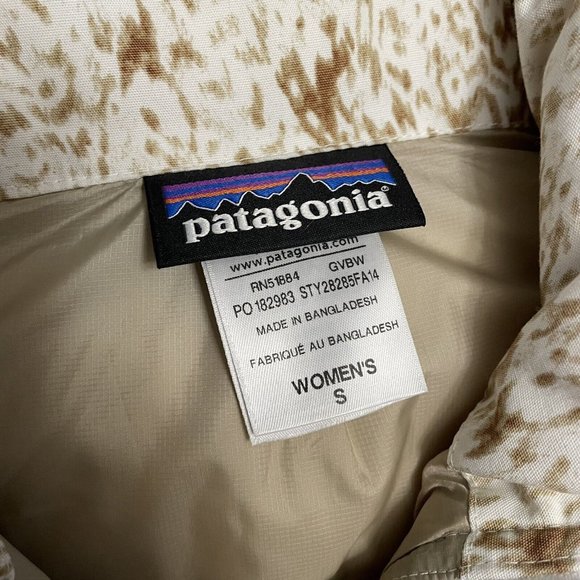 Patagonia Duck Down Brown White Puffer Bodywarmer Gilet Vest Women’s Size S - Picture 4 of 6